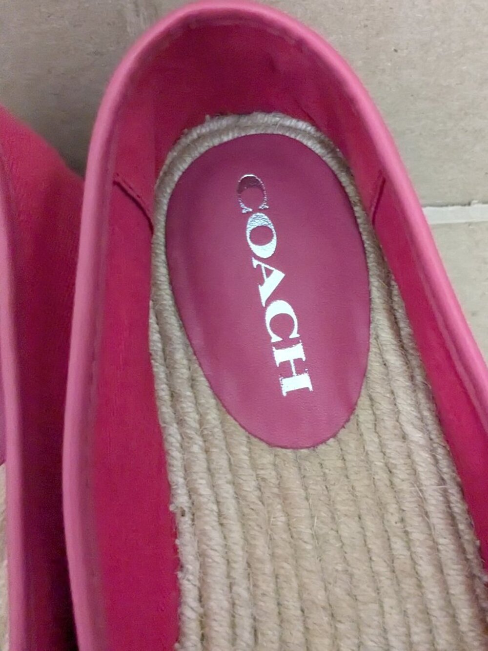 Coach Women's Rhoda Canvas Espadrilles in Bright Pink Size 10M . - Picture 8 of 12